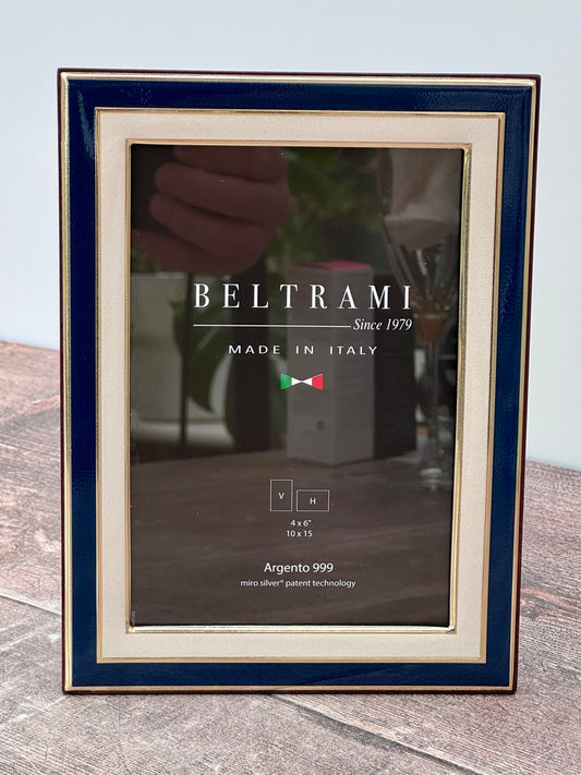 Beltrami Navy and White Border Photo Frame 4 x 6