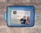 Hairy Bikers Medium Blue Rectangular Baking Dish with Blue Rim, 27cm