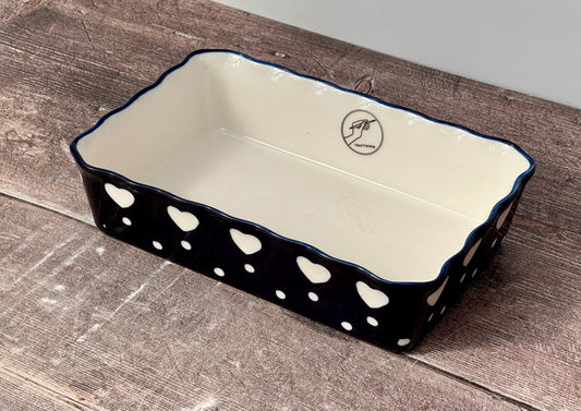Heart Patterned Small Rectangular Baking Dish, 18cm