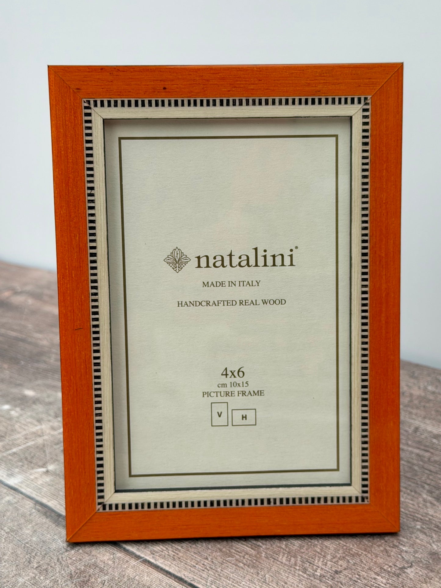 Natalini Orange with Chequered Border Photo Frame 4 x 6