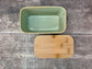 Scandi Home Pale Green Butter Dish with Wooden Lid