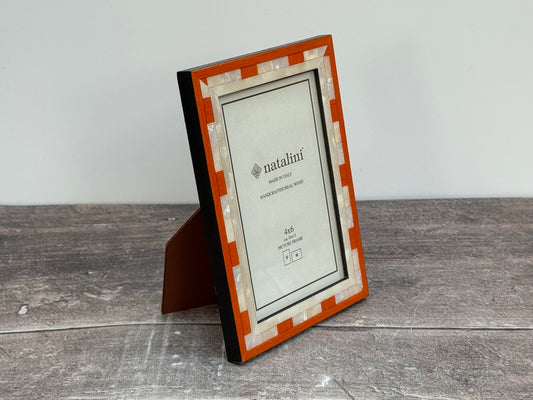 Natalini Orange Marquetry Photo Frame 4 x 6
