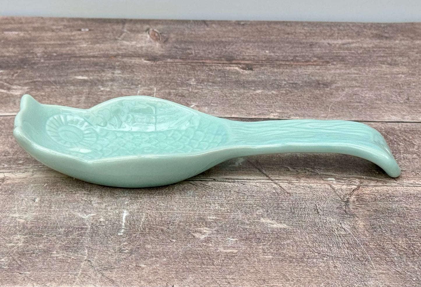 Turquoise Owl Patterned Spoon Rest, 23.5cm