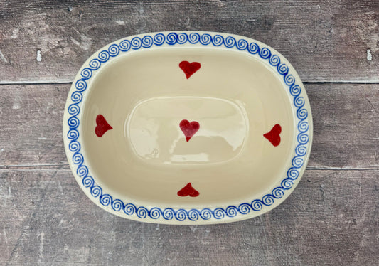 Heart Patterned Baking / Pie Dish, 24cm