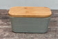 Scandi Home Duck Egg Blue Butter Dish with Wooden Lid