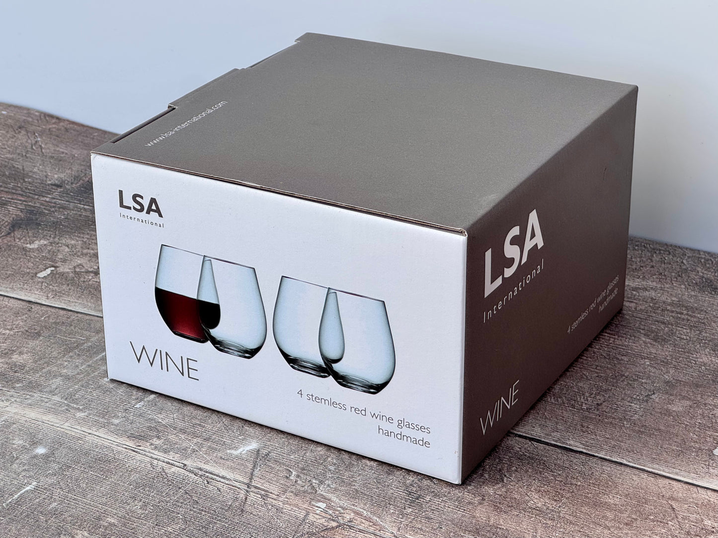 LSA Red Wine Set of 4 Stemless Tumblers