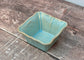 Turquoise Square Ramekin with Leaf Detail, 10cm