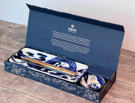 Tokyo Design Studio Dragon Patterned Sushi Set