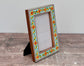 Hand Painted Photo Frame 4’ x 6’ - Turquoise Flower Design