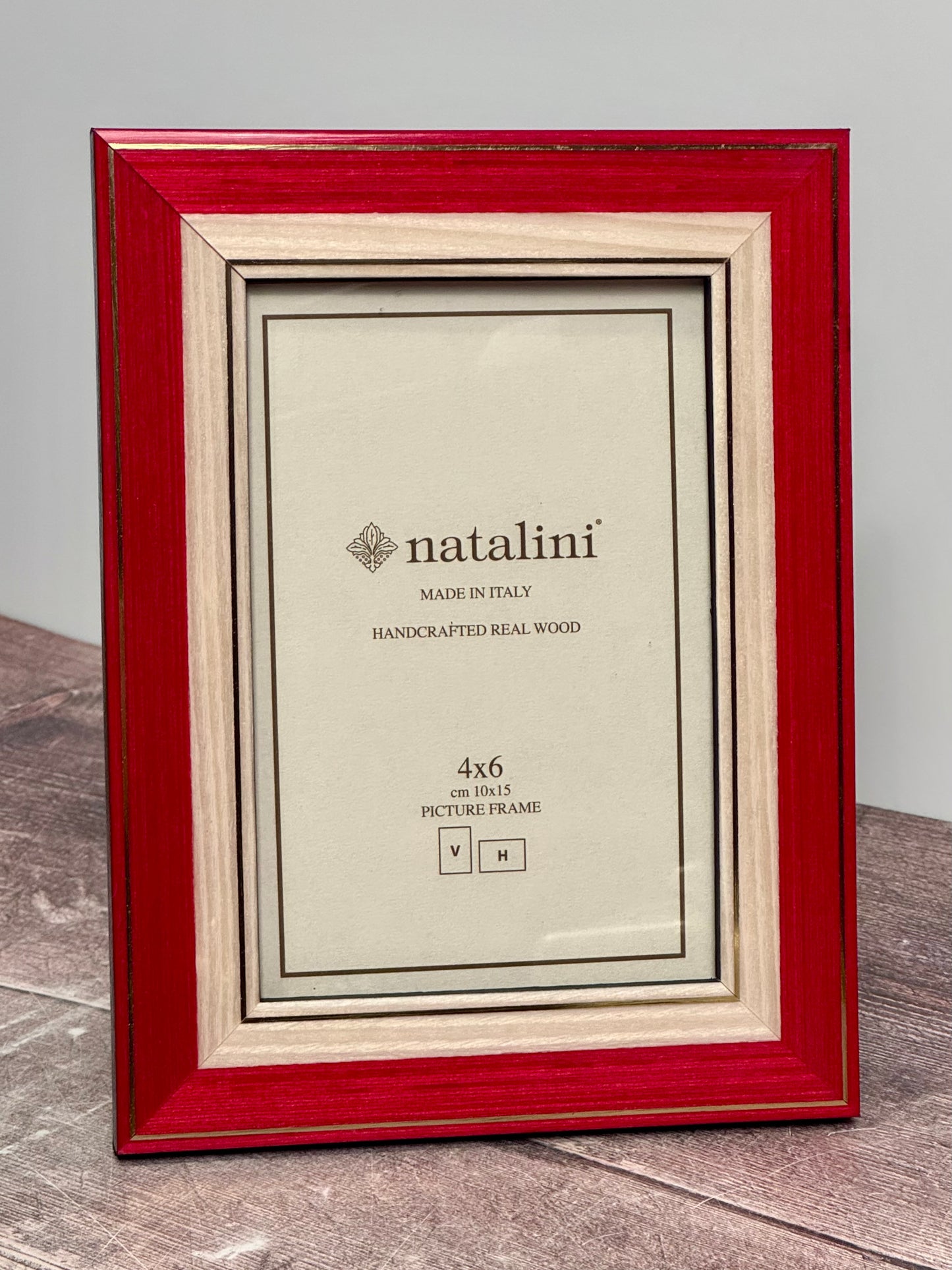 Natalini Red and Gold Stripe Photo Frame 4 x 6