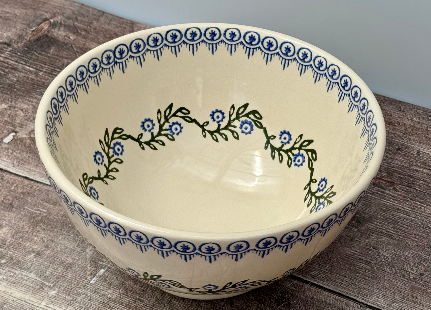 Floral Garland Patterned Deep Serving Bowl, 21.5cm