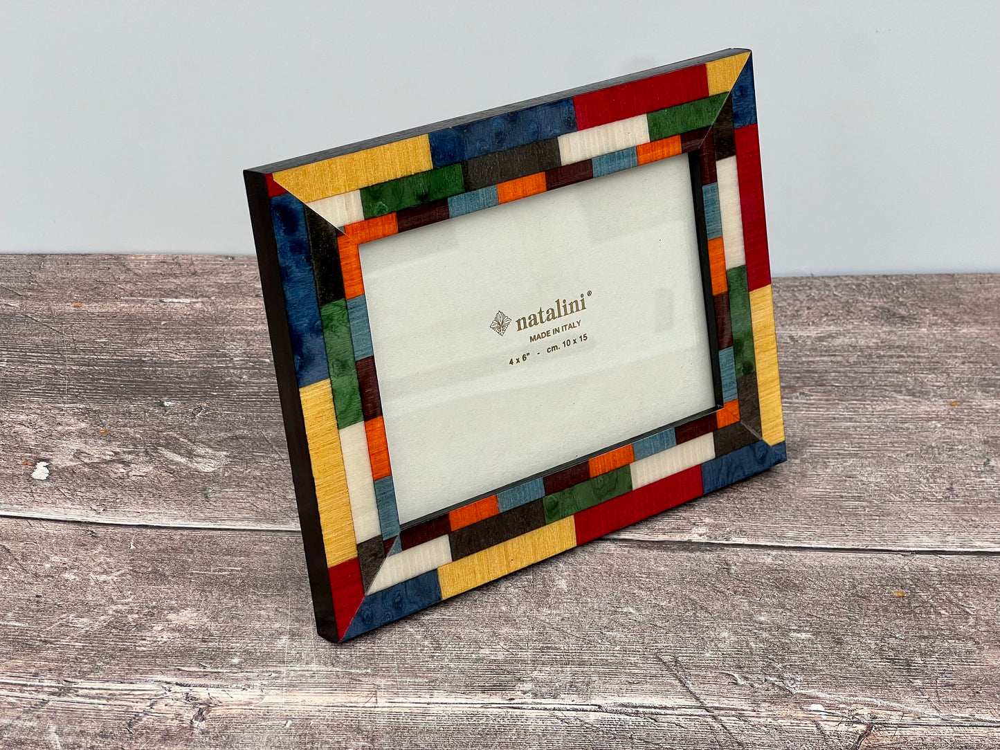 Natalini Multi-Coloured Marquetry Photo Frame 4 x 6