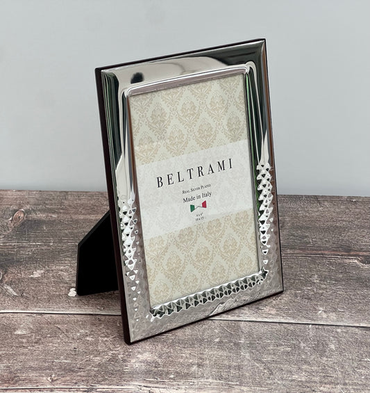 Beltrami Silver Plated Patterned Photo Frame 4 x 6, Design 2