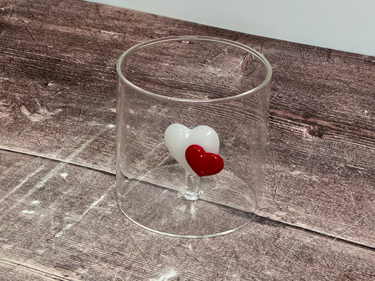 Heart Patterned Glass Tumbler
