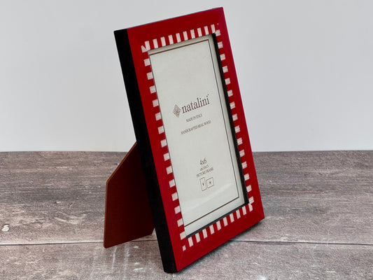 Natalini Red Chequered Border Photo Frame 4 x 6