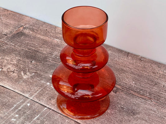 Red Recycled Glass Tea light Holder