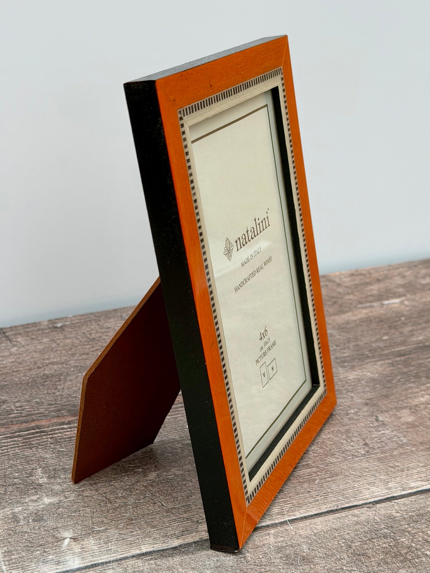 Natalini Orange with Chequered Border Photo Frame 4 x 6