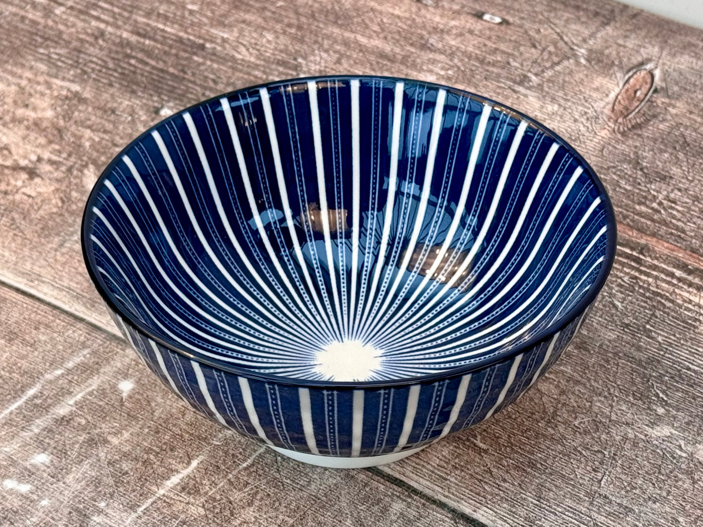 Blue Striped Patterned Small Bowl, 12cm