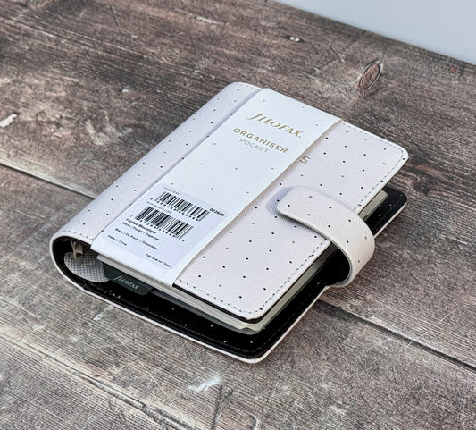 White Spotty Filofax Pocket Organiser