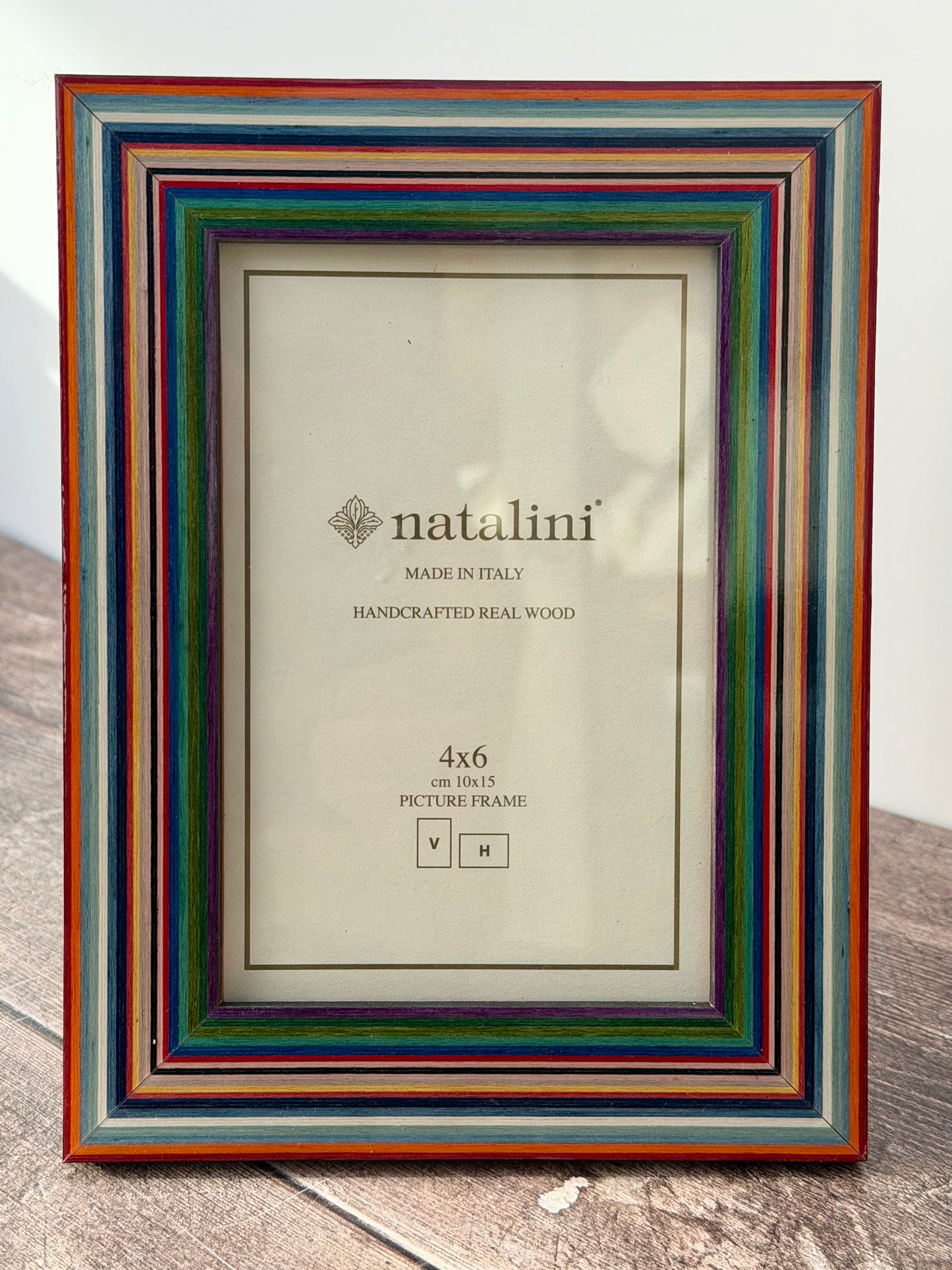 Natalini Multi-Coloured Striped Border Photo Frame 4 x 6