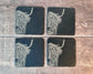 Set of 4 Highland Cow Slate Coasters