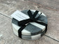 Set of 2 Black and White Marble Coasters