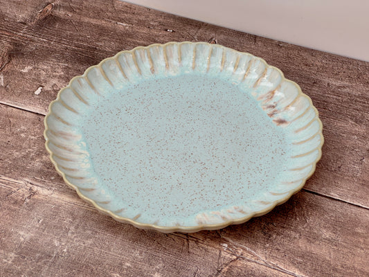 Sea Blue Scallop Edge Dinner Plate, 27cm