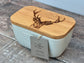 Stag White Butter Dish, Design 2