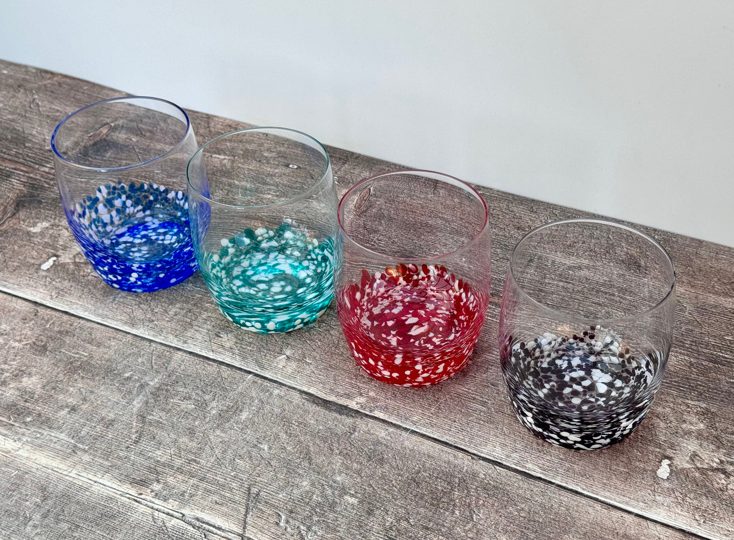 Set of 4 Speckled Tumbler Glasses