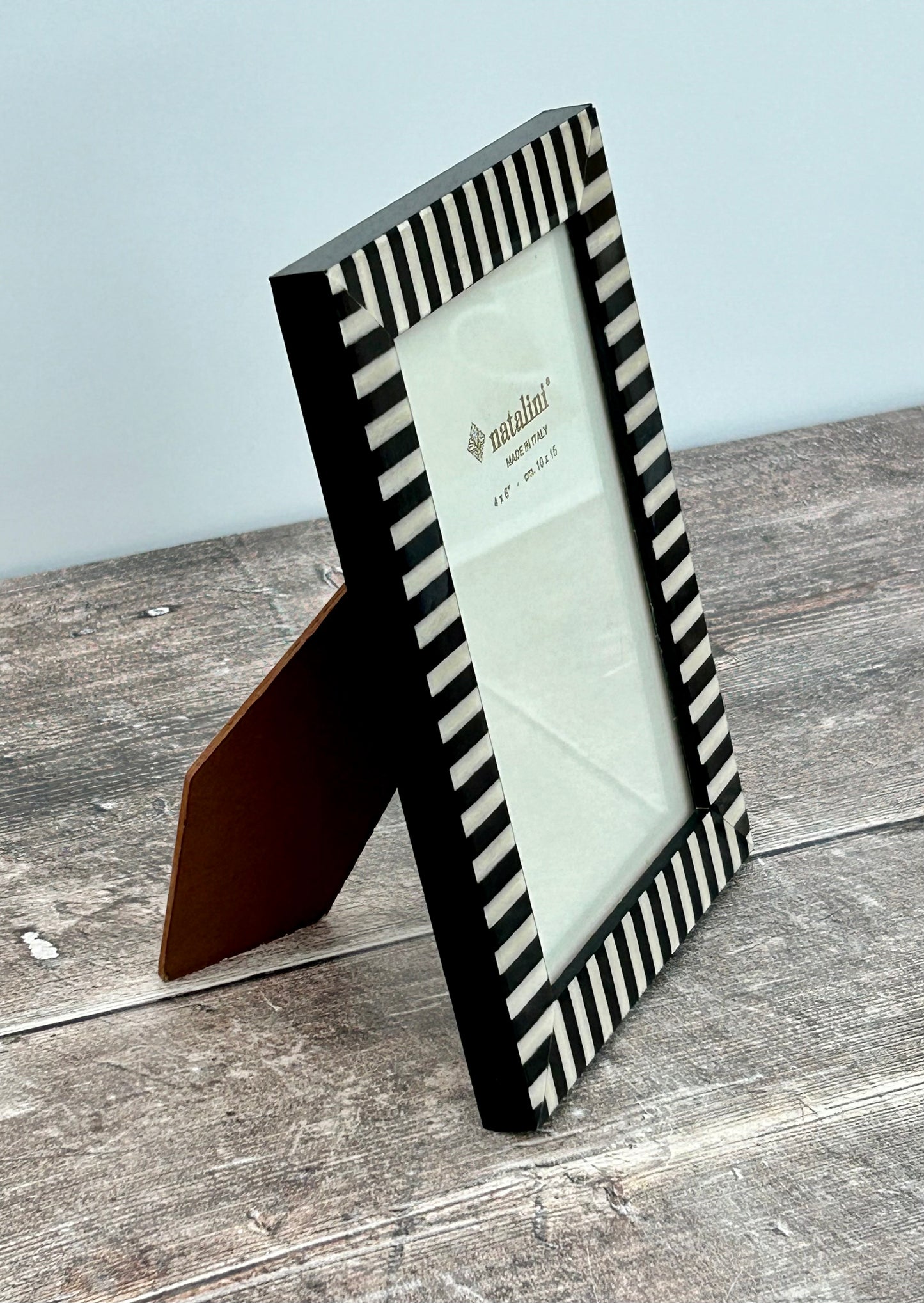 Natalini Black and White Striped Photo Frame 4 x 6