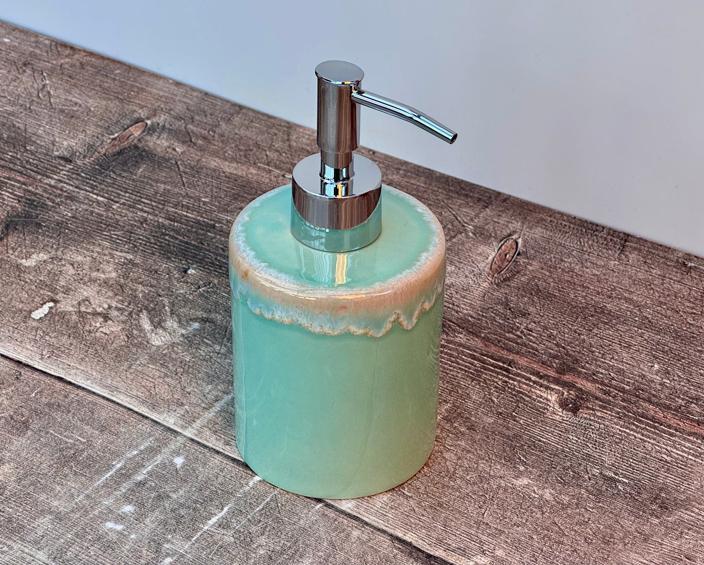 Aqua Patterned Soap Dispenser