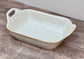 White Rectangular Baking Dish with Handles, 33cm