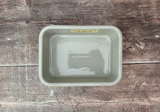 Grey Patterned Small Rectangular Baking Dish, 19cm