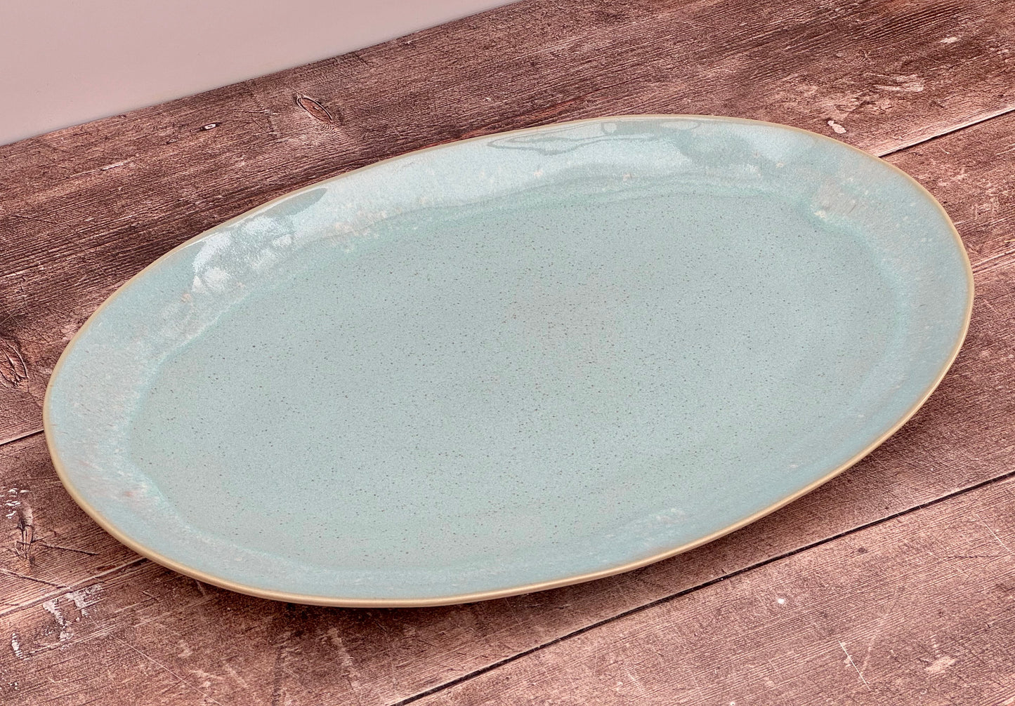 Sea Blue Oval Serving Plate, 45cm