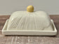 White Daisy Flower Design Butter Dish