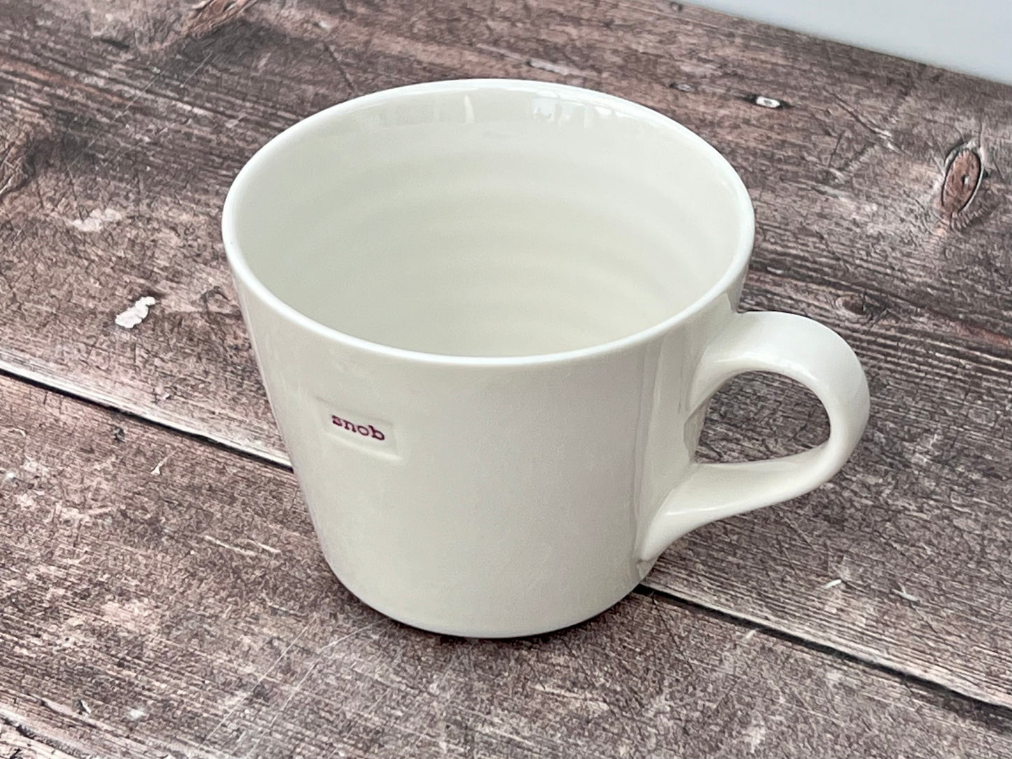 White ‘snob’ Mug