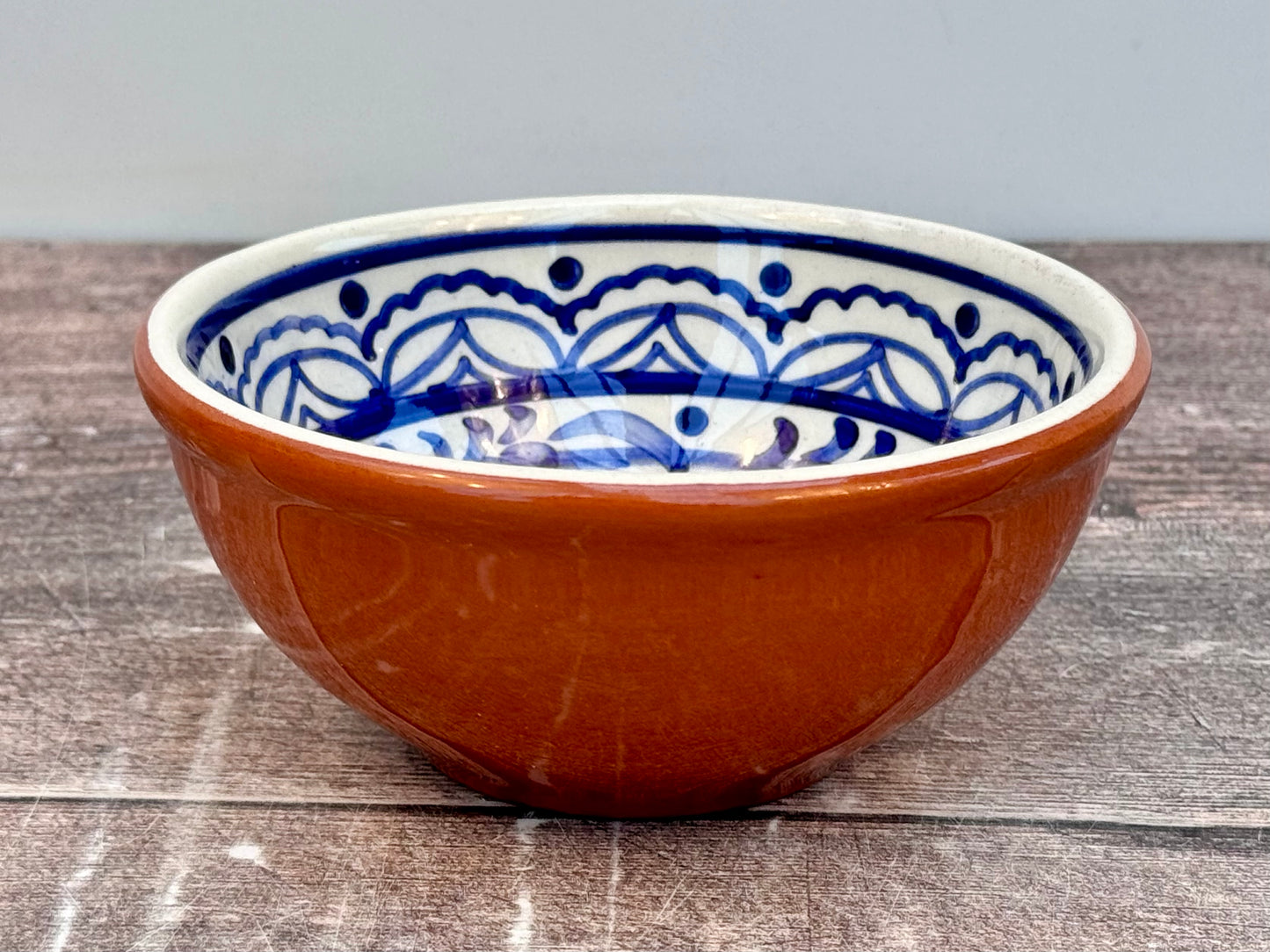 Blue and White Patterned Small Bowl, 11.5cm