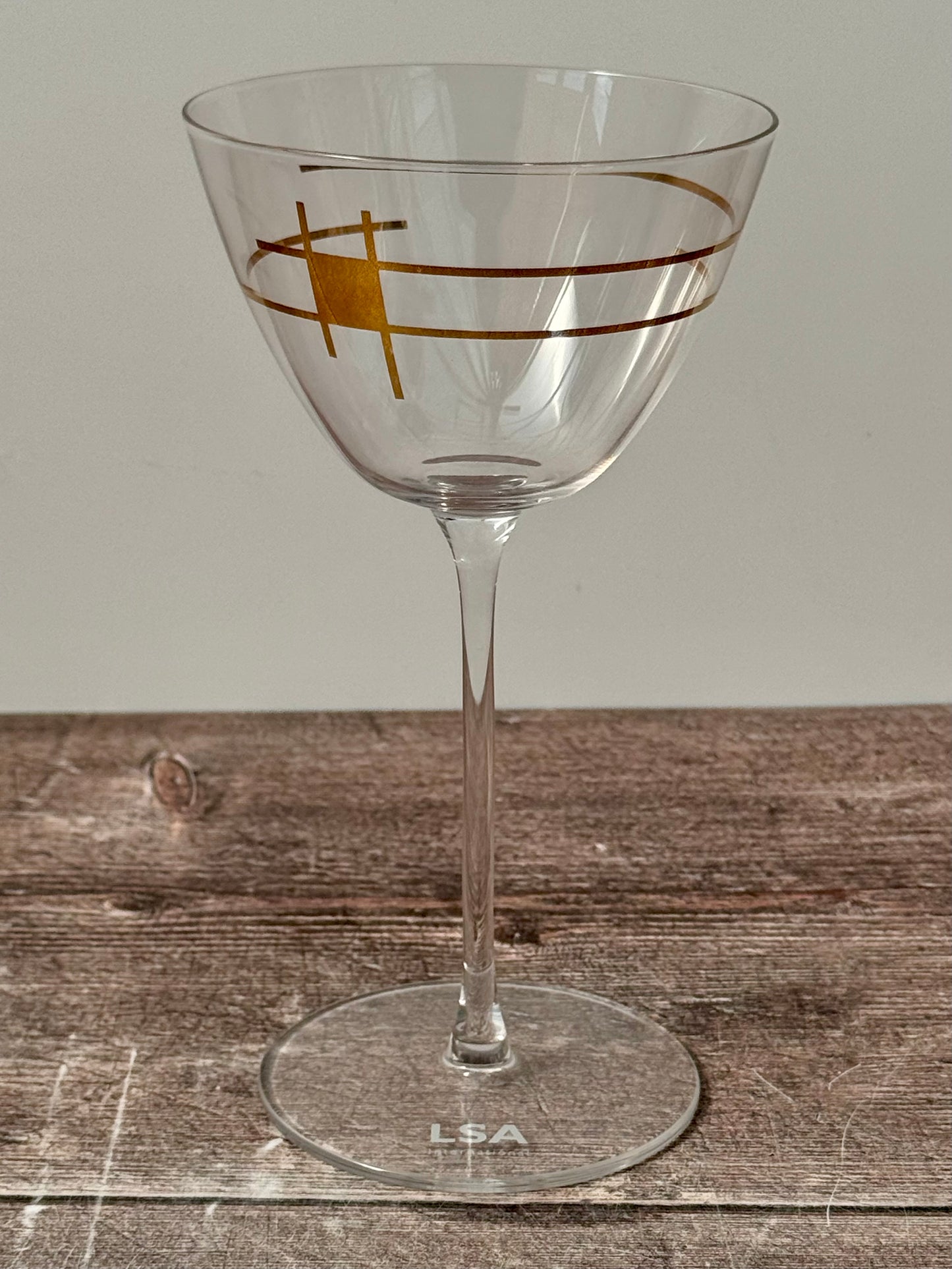 LSA Century Gold Patterned Martini Glasses (4 pack)