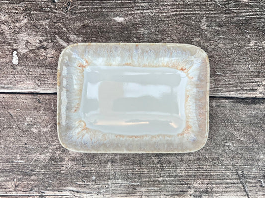 White Patterned Soap Dish