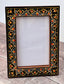 Hand Painted Photo Frame 4’ x 6’ - Black and Gold (Design 9)