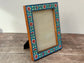 Hand Painted Photo Frame 5’ x 7’ - Pale Blue Flower Design