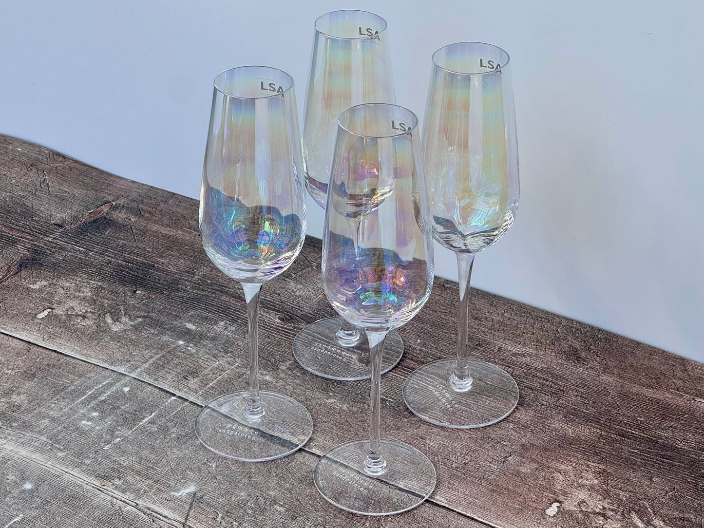 LSA Pearl Pearlescent Lustre Champagne Flutes, Set of 4
