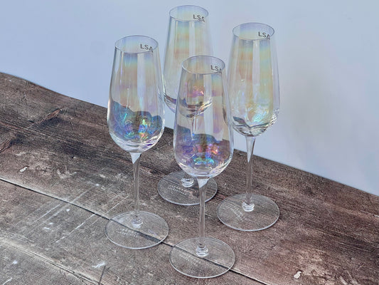 LSA Pearl Pearlescent Lustre Champagne Flutes, Set of 4
