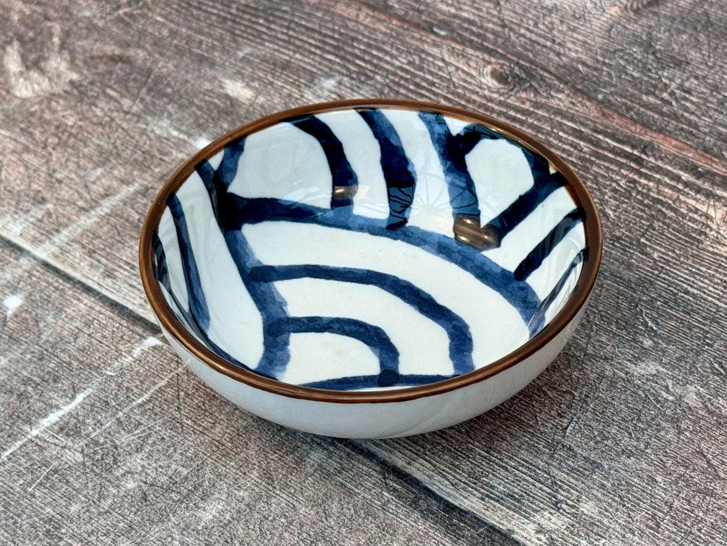 Blue and White Moon Design Dipping Bowl, 9cm