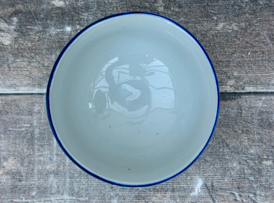 Blue and White Leaf Patterned Small Bowl, 11cm