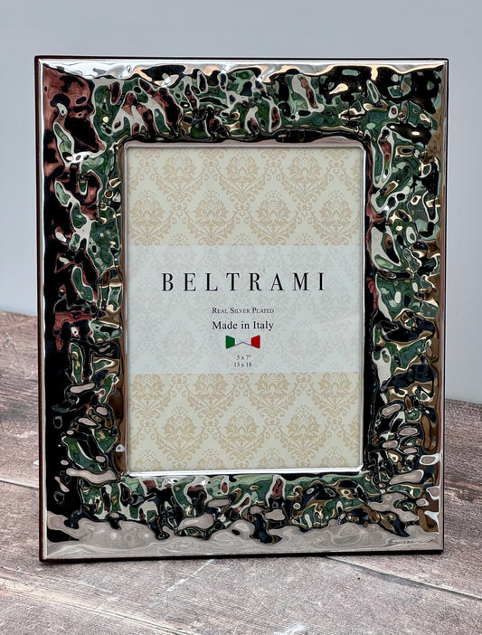 Beltrami Silver Plated Bumpy Patterned Photo Frame 5 x 7