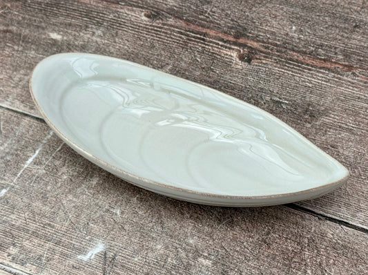 Small White Mussel Shaped Dish, 18.5cm