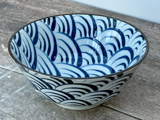 Tokyo Design Studio Blue Half Moon Patterned Bowl, 15cm