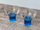 Pair of Blue Base Cocktail Saucer/Glasses