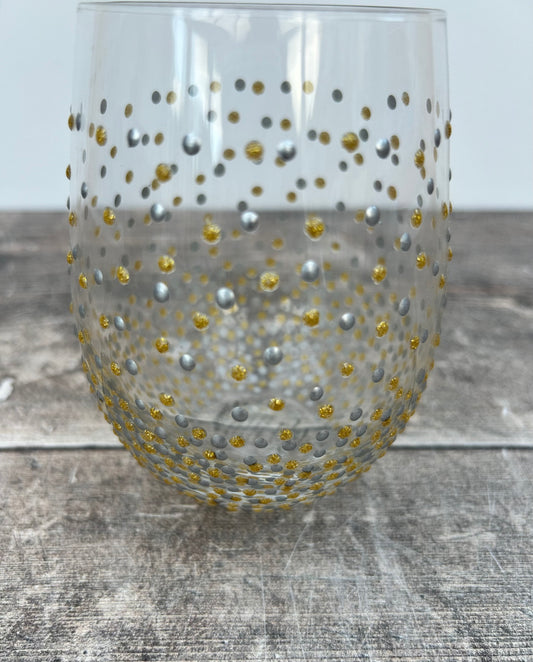 Sunny by Sue Gold and Silver Dot Tumbler